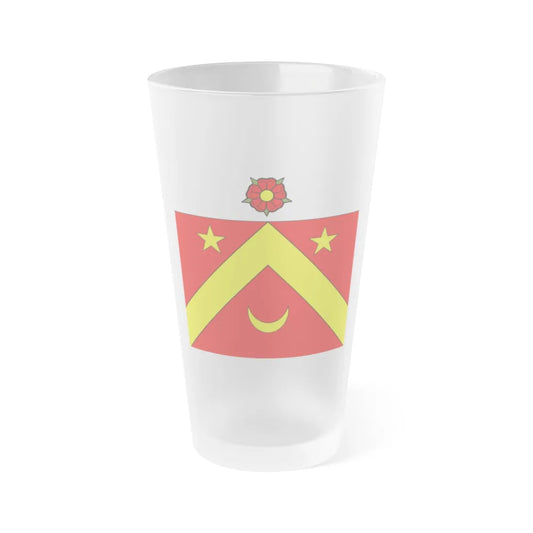 Flag of Autavaux Switzerland - Frosted Pint Glass 16oz-16oz-Frosted-Go Mug Yourself