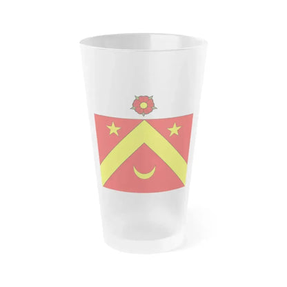Flag of Autavaux Switzerland - Frosted Pint Glass 16oz 16oz Frosted - Go Mug Yourself