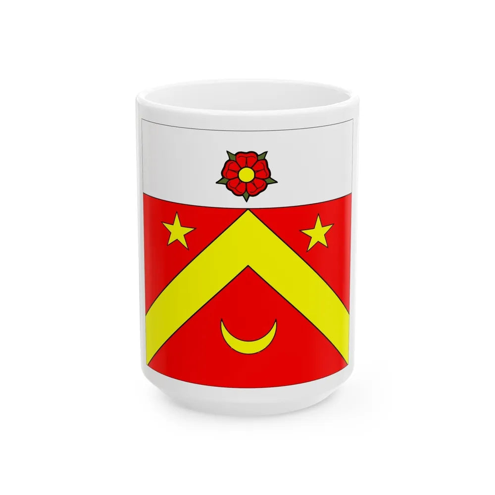 Flag of Autavaux Switzerland - White Coffee Mug-15oz-Go Mug Yourself