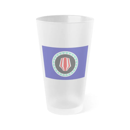 Flag of Autonomous Region of Bougainville Papa New Guinea - Frosted Pint Glass 16oz-16oz-Frosted-Go Mug Yourself