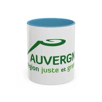 Flag of Auvergne France 2 - Accent Coffee Mug 11oz Light Blue - Go Mug Yourself