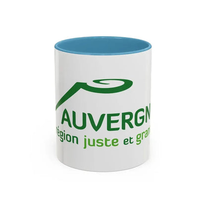 Flag of Auvergne France 2 - Accent Coffee Mug 11oz Light Blue - Go Mug Yourself