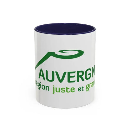 Flag of Auvergne France 2 - Accent Coffee Mug 11oz Navy - Go Mug Yourself