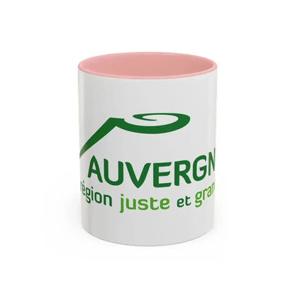 Flag of Auvergne France 2 - Accent Coffee Mug 11oz Pink - Go Mug Yourself