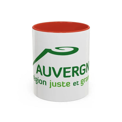 Flag of Auvergne France 2 - Accent Coffee Mug 11oz Red - Go Mug Yourself