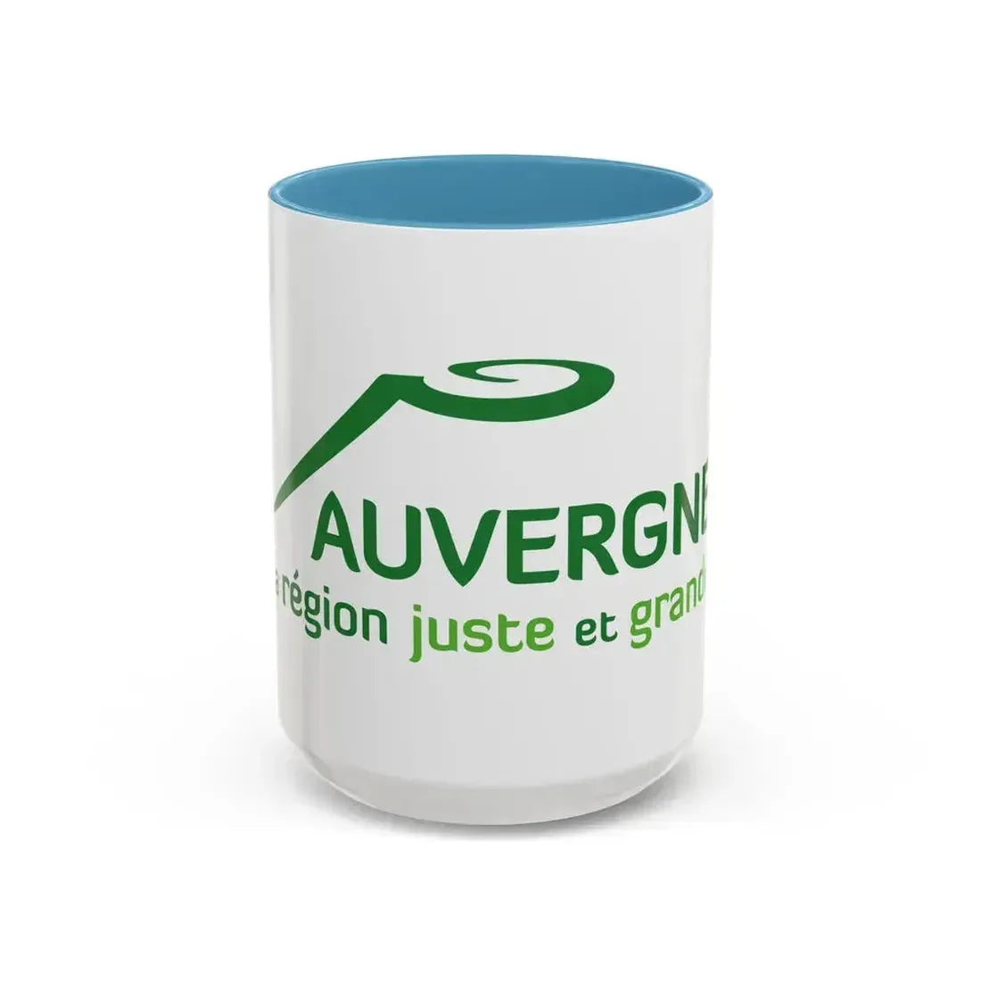Flag of Auvergne France 2 - Accent Coffee Mug 15oz Light Blue - Go Mug Yourself