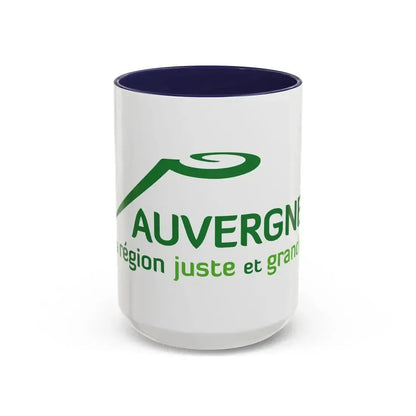 Flag of Auvergne France 2 - Accent Coffee Mug 15oz Navy - Go Mug Yourself