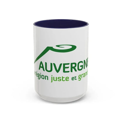 Flag of Auvergne France 2 - Accent Coffee Mug 15oz Navy - Go Mug Yourself