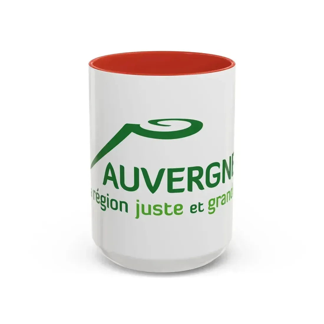 Flag of Auvergne France 2 - Accent Coffee Mug 15oz Red - Go Mug Yourself