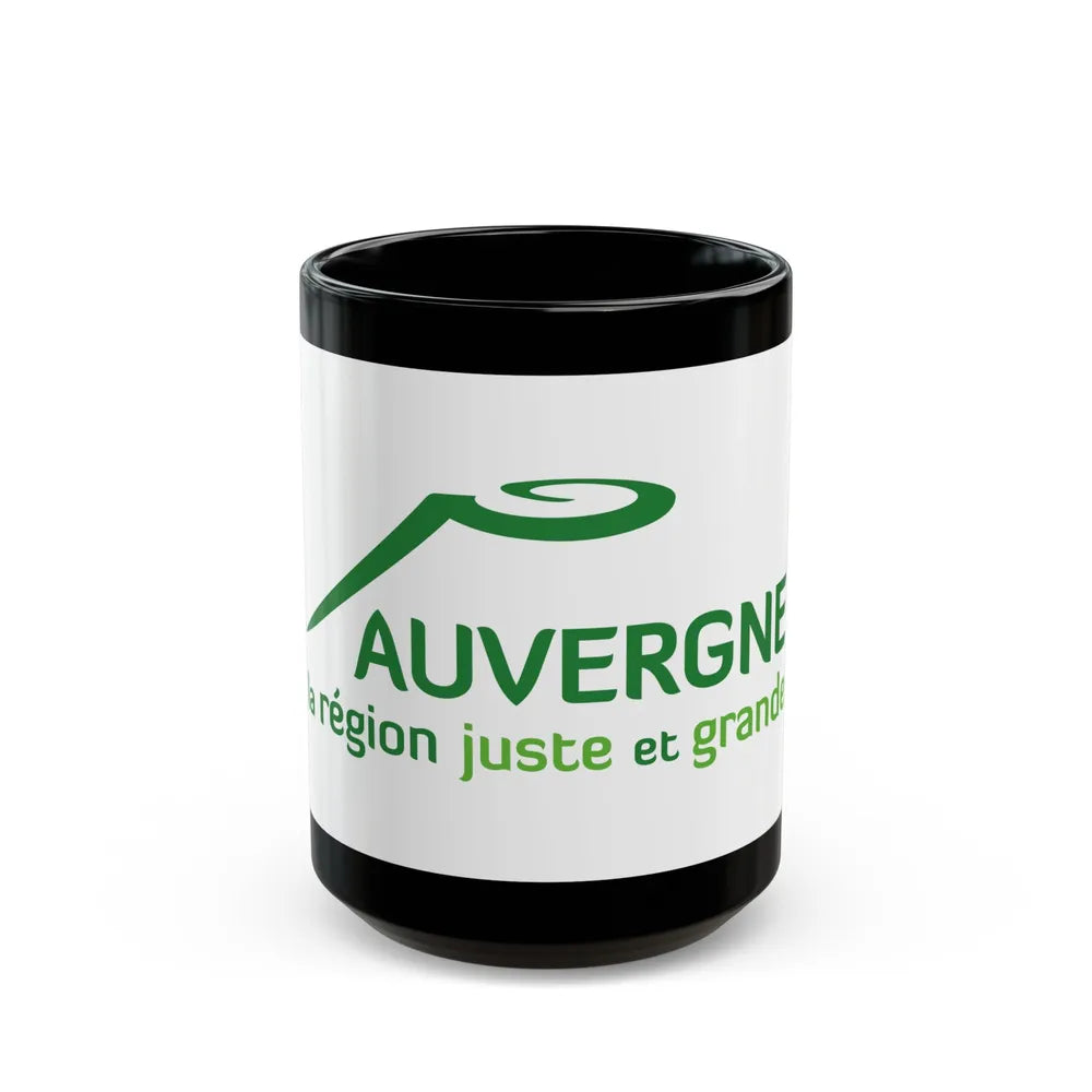 Flag of Auvergne France 2 - Black Coffee Mug-15oz-Go Mug Yourself