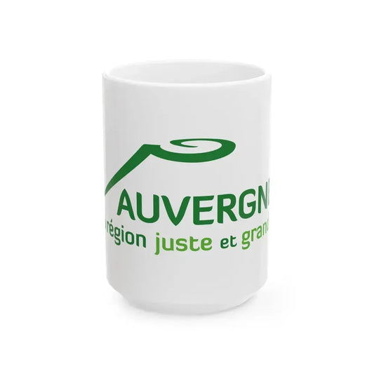 Flag of Auvergne France 2 - White Coffee Mug 15oz - Go Mug Yourself