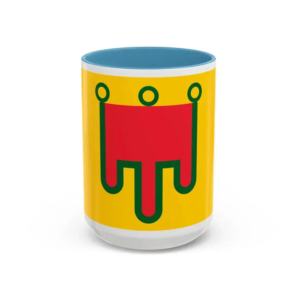 Flag of Auvergne France - Accent Coffee Mug 15oz Light Blue - Go Mug Yourself