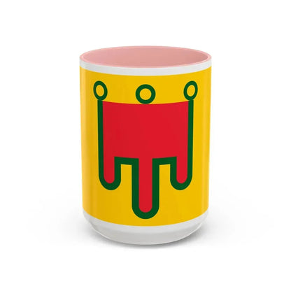 Flag of Auvergne France - Accent Coffee Mug 15oz Pink - Go Mug Yourself