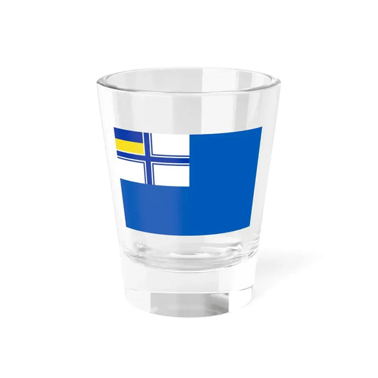 Flag of auxiliary fleet of Ukraine (Ukraine) Shot Glass 1.5oz 1.5oz - Go Mug Yourself