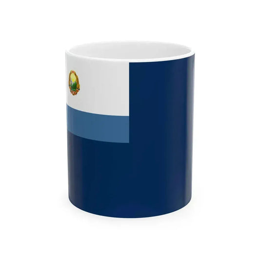 Flag of auxiliary ships of the Naval Force of Romania 1954-1965 (Oman) White Coffee Mug 11oz - Go Mug Yourself