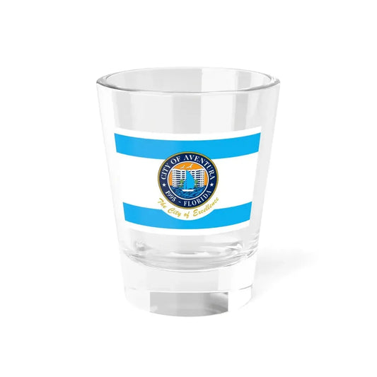Flag of Aventura Florida (United States) Shot Glass 1.5oz 1.5oz - Go Mug Yourself