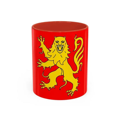 Flag of Aveyron France - Accent Coffee Mug 11oz Red - Go Mug Yourself