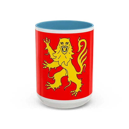Flag of Aveyron France - Accent Coffee Mug 15oz Light Blue - Go Mug Yourself