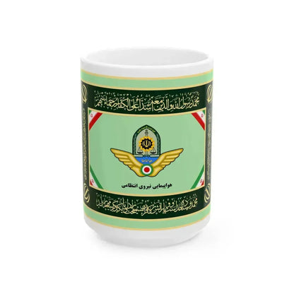 Flag of Aviation Unit of Police of Islamic Republic of Iran (Iran) White Coffee Mug 15oz - Go Mug Yourself