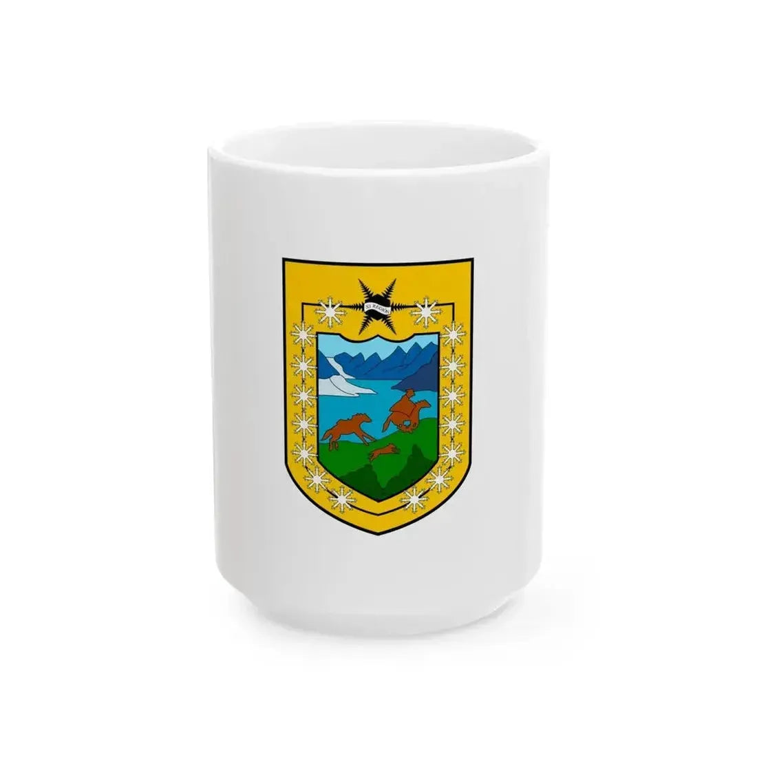 Flag of Aysen Chile (Chile) White Coffee Mug 15oz - Go Mug Yourself