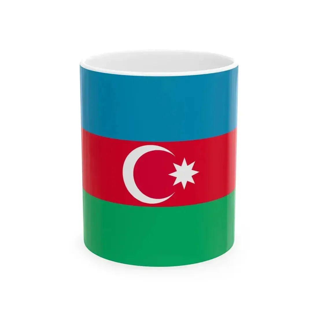 Flag of Azerbaijan 1991-2013 3-2 (Azerbaijan) White Coffee Mug 11oz - Go Mug Yourself