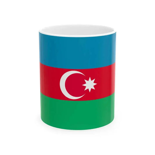 Flag of Azerbaijan 1991-2013 3-2 (Azerbaijan) White Coffee Mug 11oz - Go Mug Yourself
