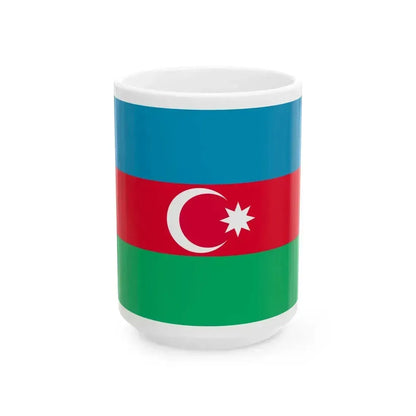 Flag of Azerbaijan 1991-2013 3-2 (Azerbaijan) White Coffee Mug 15oz - Go Mug Yourself