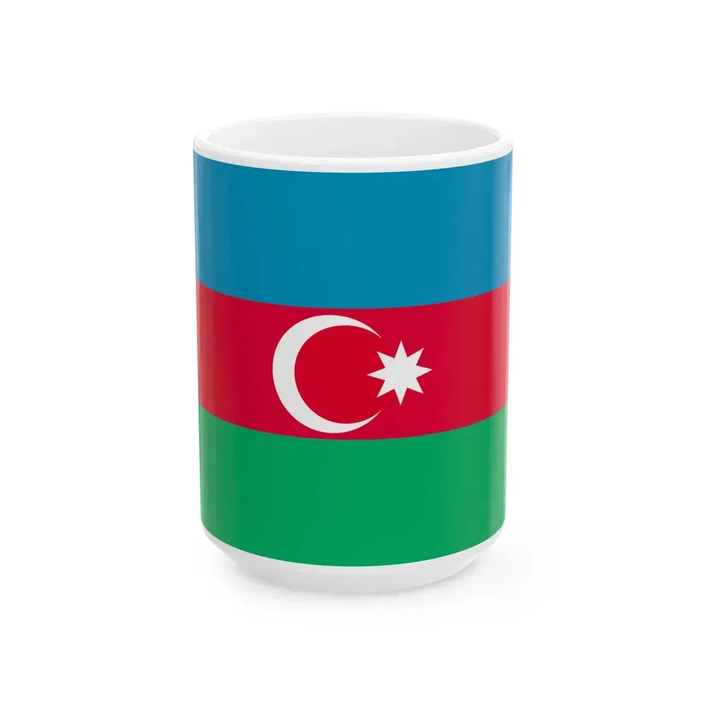 Flag of Azerbaijan 1991-2013 (Azerbaijan) White Coffee Mug 15oz - Go Mug Yourself