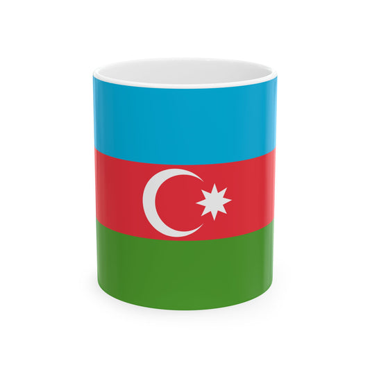 Flag of Azerbaijan 3-2 (Azerbaijan) White Coffee Mug-11oz-Go Mug Yourself