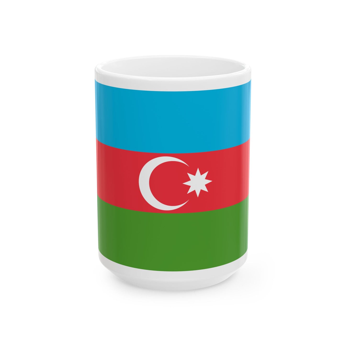 Flag of Azerbaijan 3-2 (Azerbaijan) White Coffee Mug-15oz-Go Mug Yourself