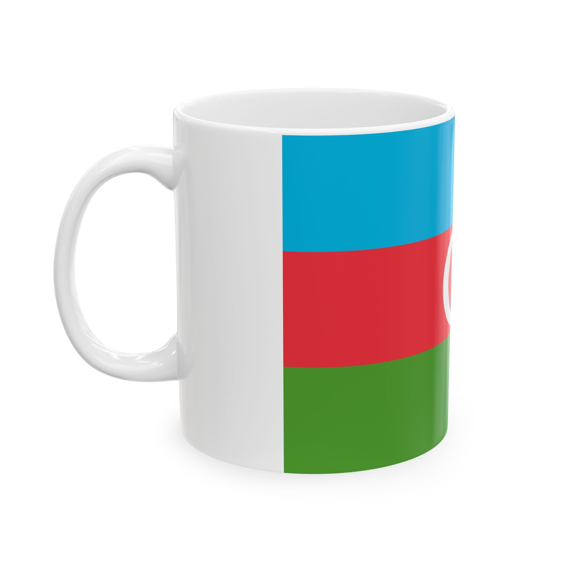 Flag of Azerbaijan 3-2 (Azerbaijan) White Coffee Mug-Go Mug Yourself