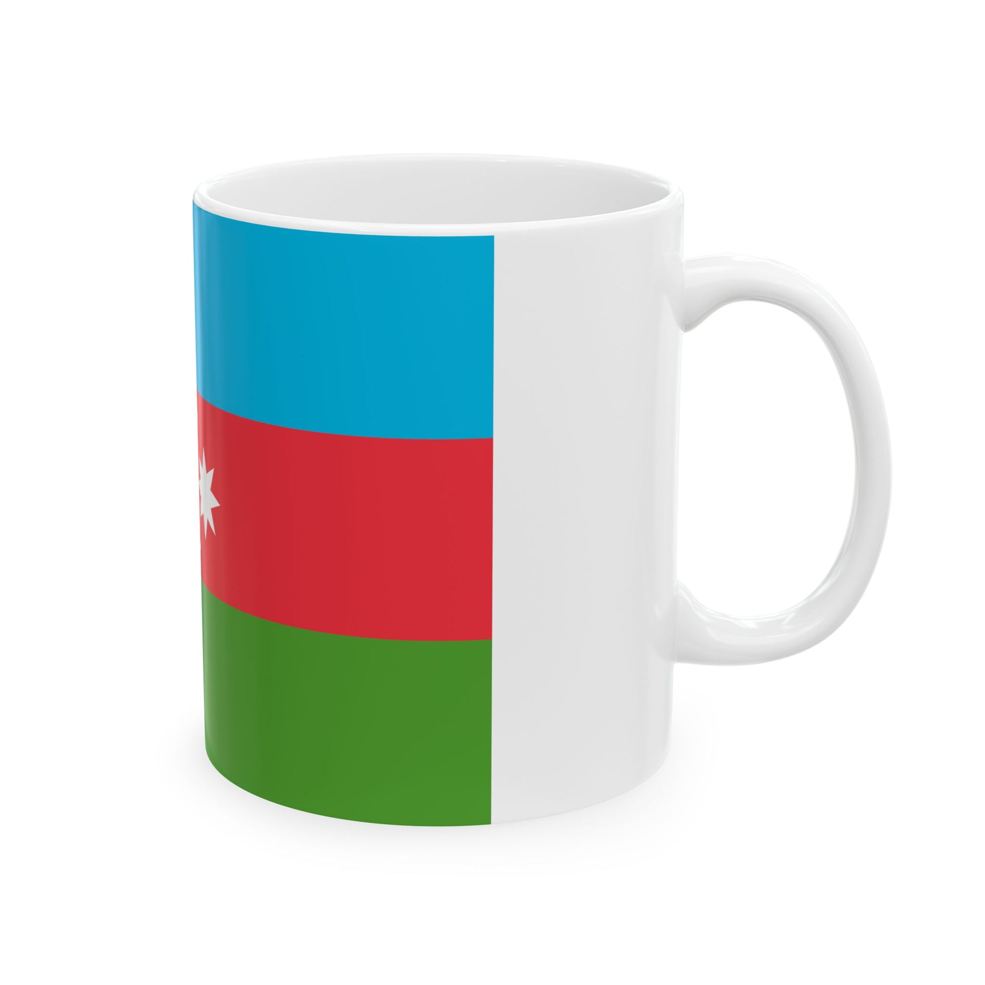 Flag of Azerbaijan 3-2 (Azerbaijan) White Coffee Mug-Go Mug Yourself