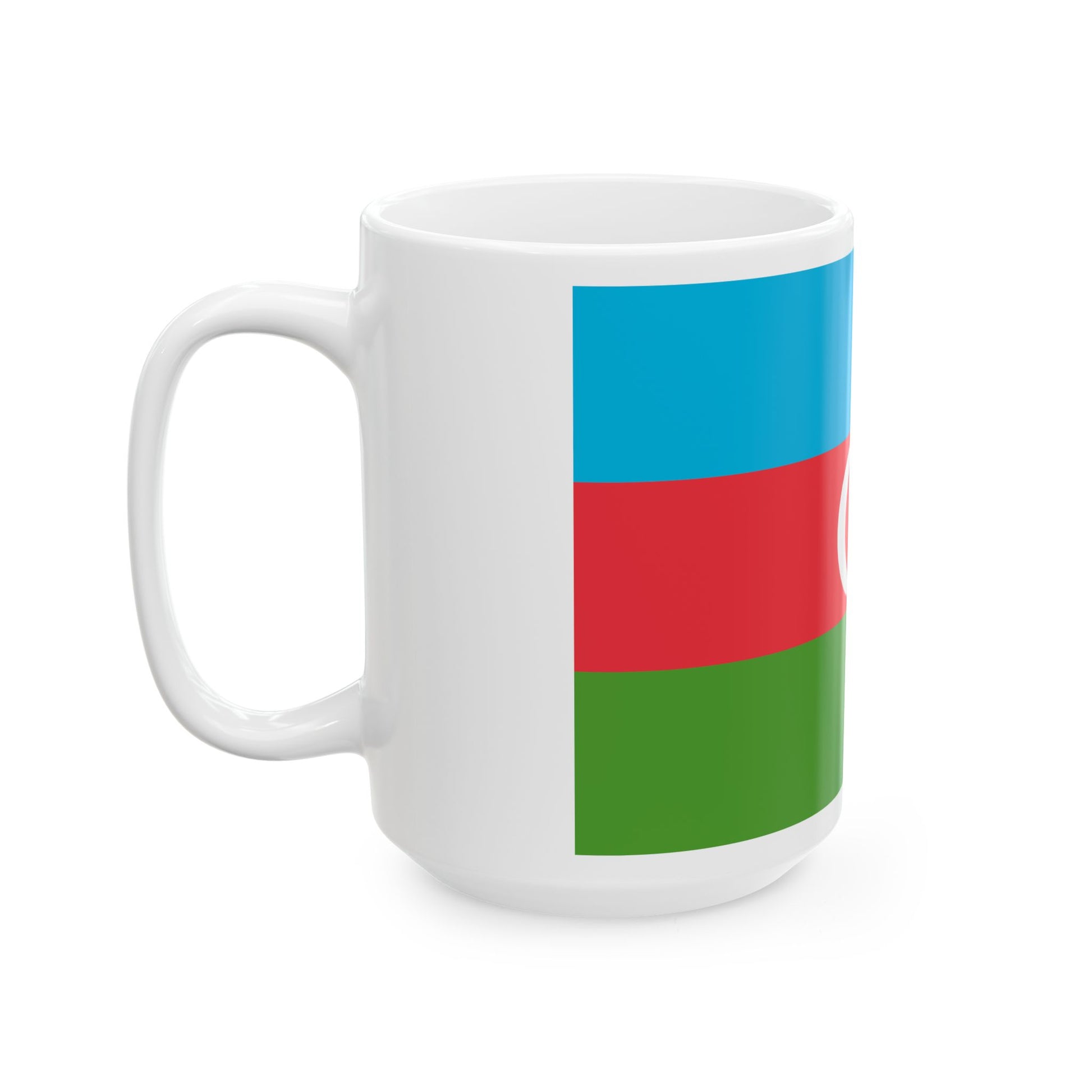 Flag of Azerbaijan 3-2 (Azerbaijan) White Coffee Mug-Go Mug Yourself