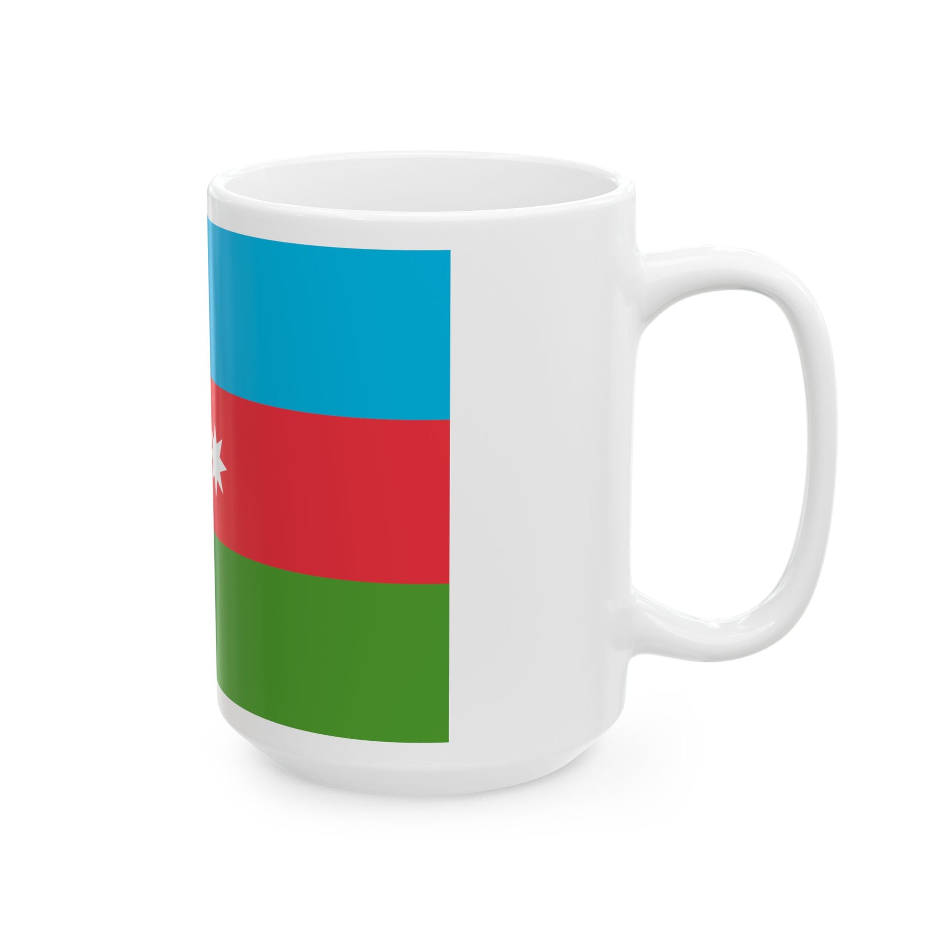 Flag of Azerbaijan 3-2 (Azerbaijan) White Coffee Mug-Go Mug Yourself