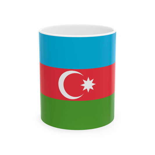 Flag of Azerbaijan (Azerbaijan) White Coffee Mug-11oz-Go Mug Yourself