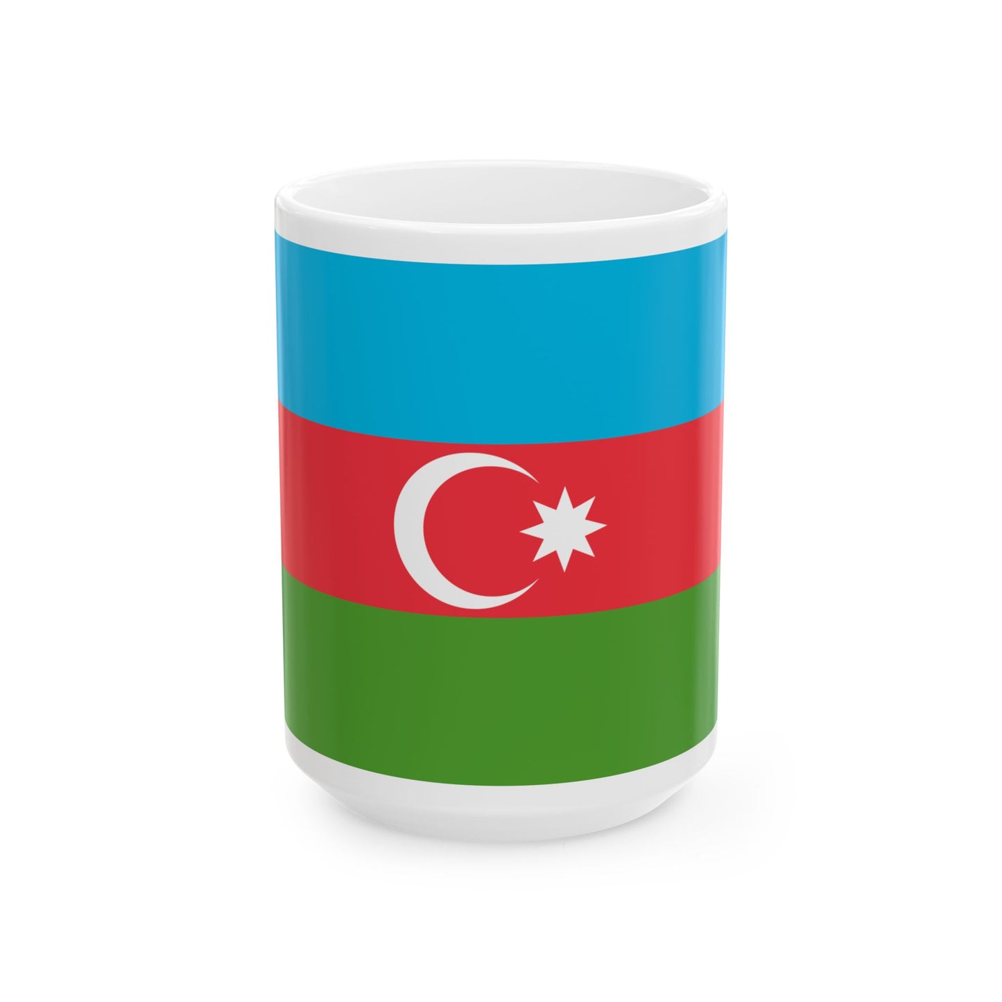 Flag of Azerbaijan (Azerbaijan) White Coffee Mug-15oz-Go Mug Yourself