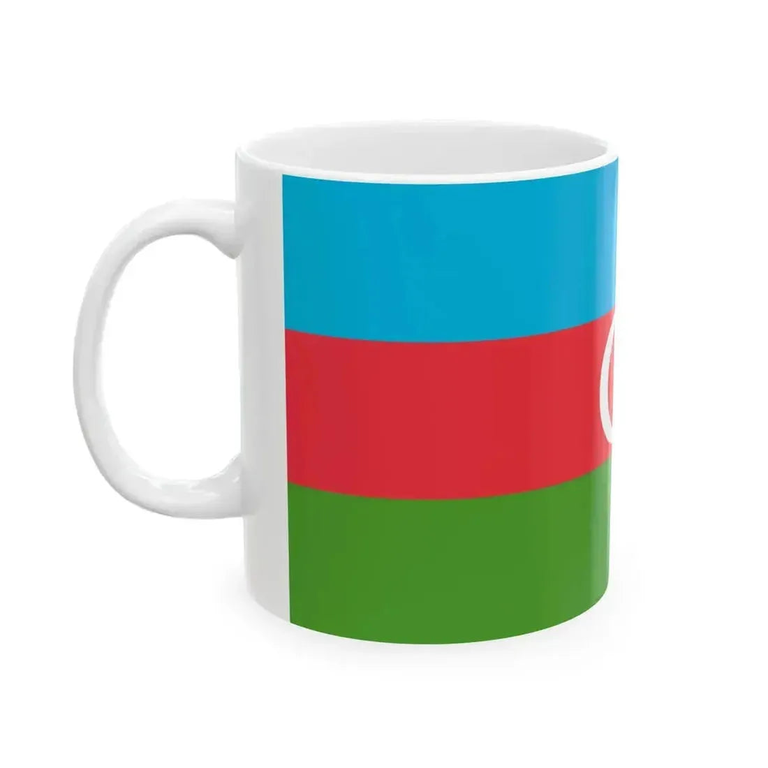 Flag of Azerbaijan (Azerbaijan) White Coffee Mug - Go Mug Yourself