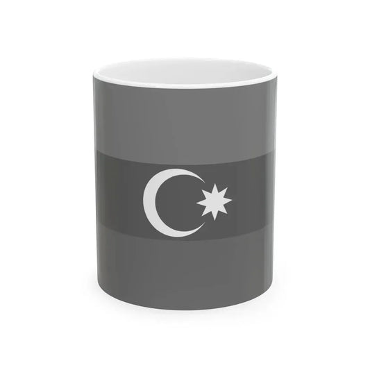 Flag of Azerbaijan black and white (Azerbaijan) White Coffee Mug 11oz - Go Mug Yourself