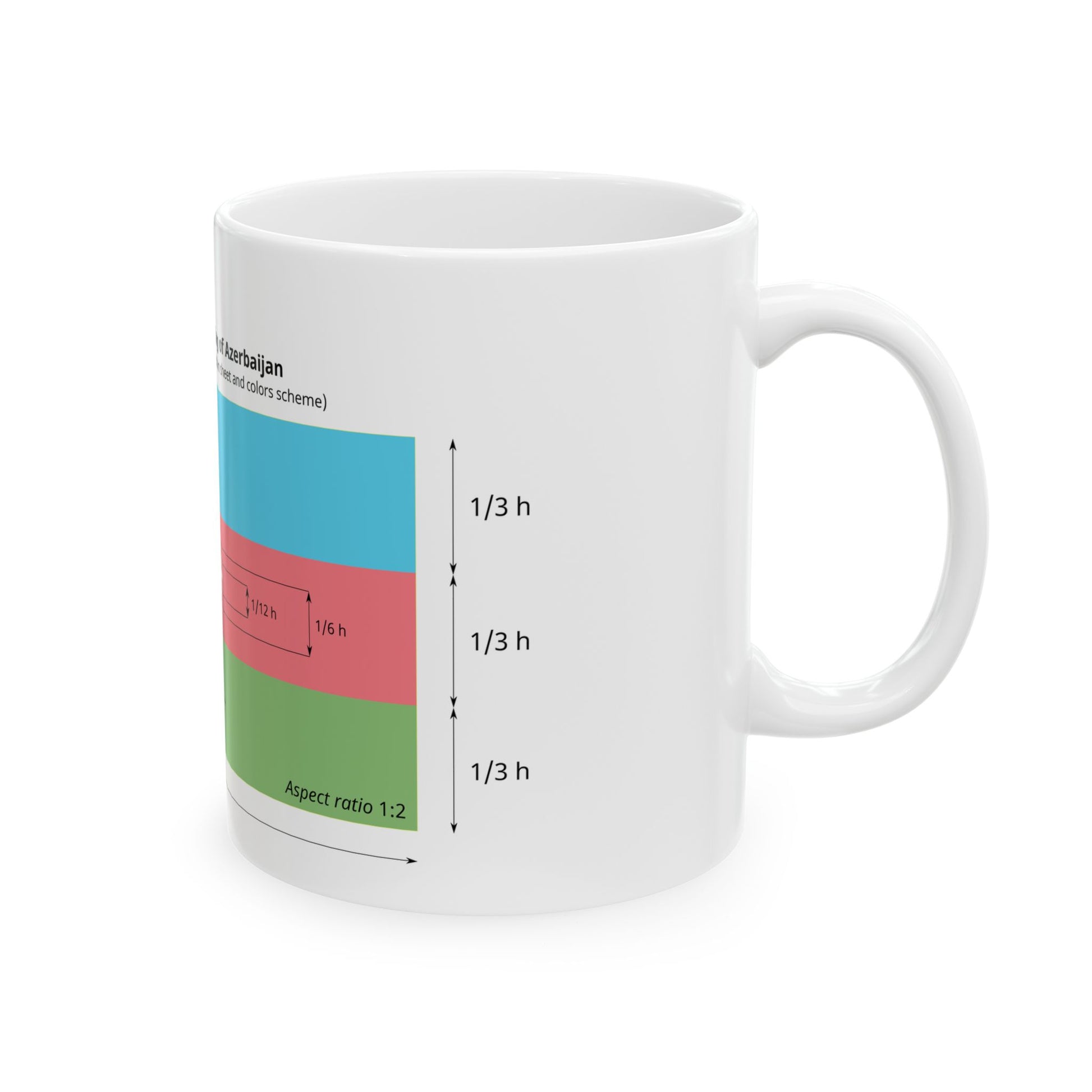 Flag of Azerbaijan construction sheet (Azerbaijan) White Coffee Mug-Go Mug Yourself