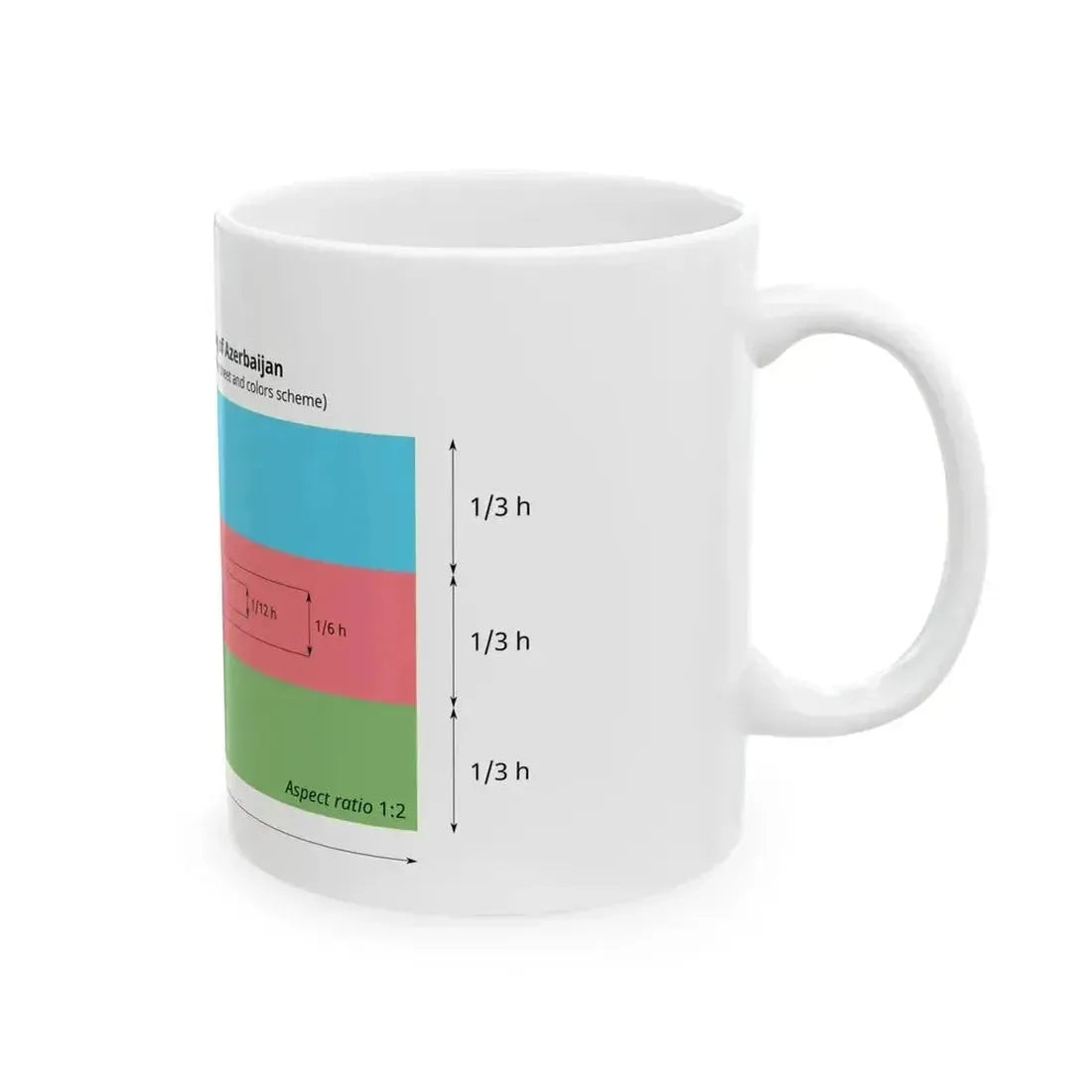 Flag of Azerbaijan construction sheet (Azerbaijan) White Coffee Mug - Go Mug Yourself