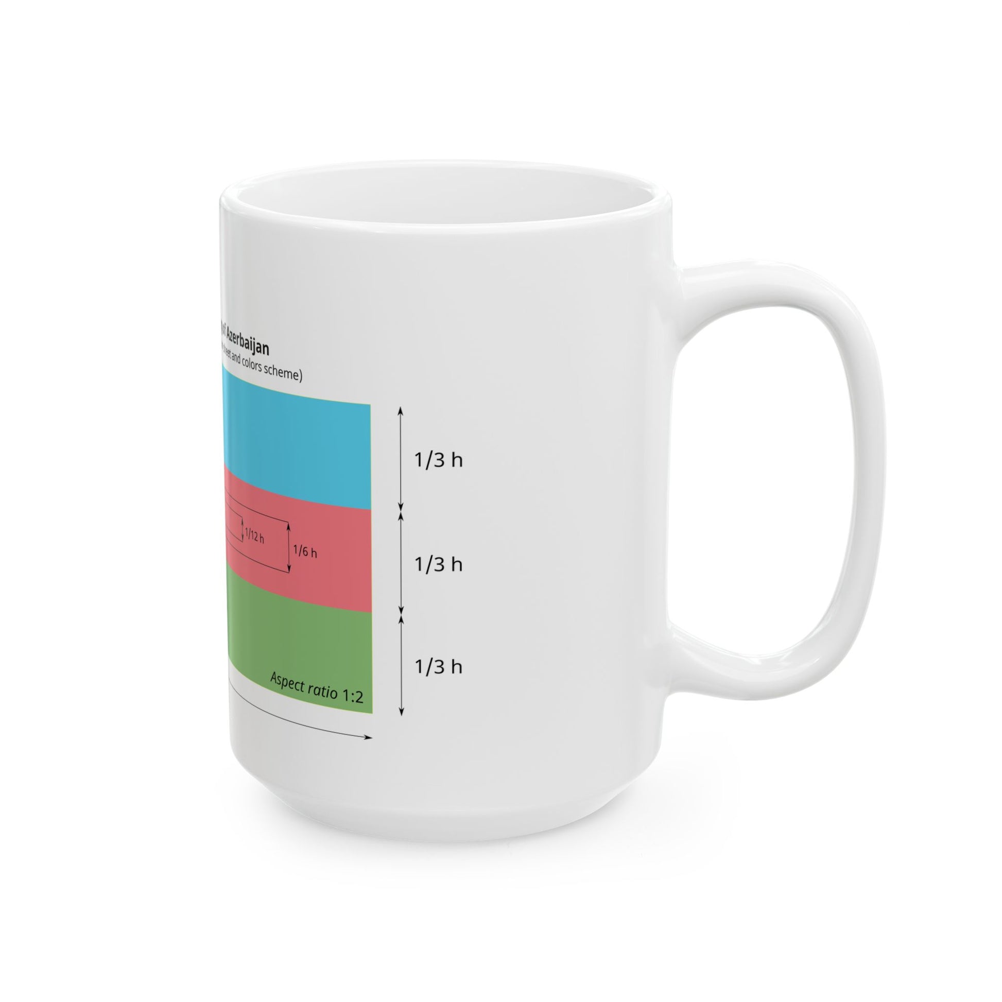 Flag of Azerbaijan construction sheet (Azerbaijan) White Coffee Mug-Go Mug Yourself