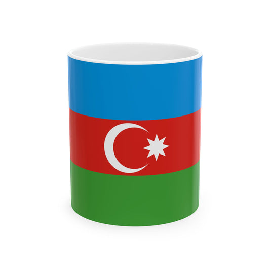 Flag of Azerbaijan darker colors (Azerbaijan) White Coffee Mug-11oz-Go Mug Yourself