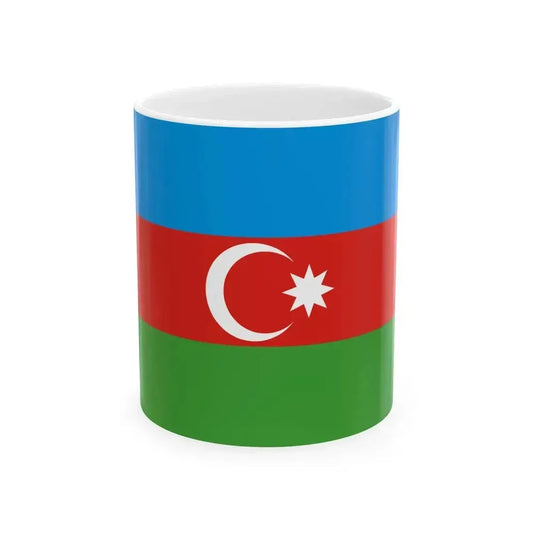 Flag of Azerbaijan darker colors (Azerbaijan) White Coffee Mug 11oz - Go Mug Yourself