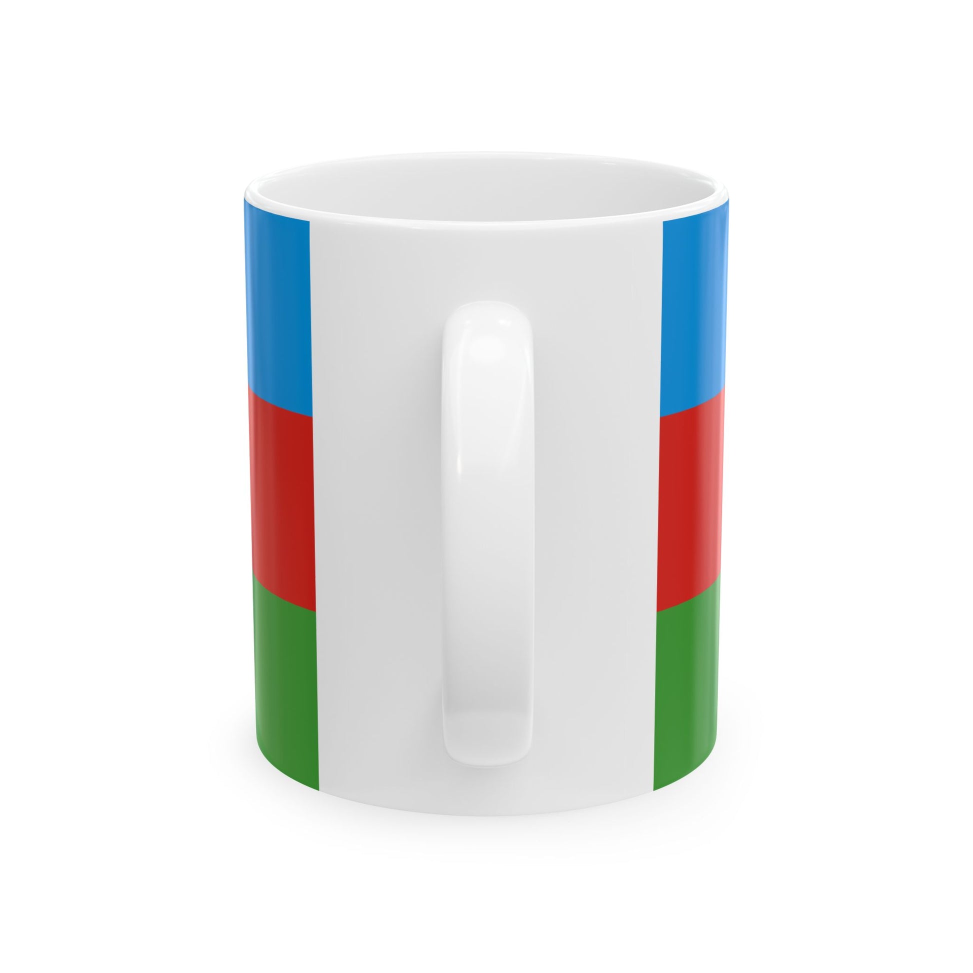 Flag of Azerbaijan darker colors (Azerbaijan) White Coffee Mug-Go Mug Yourself