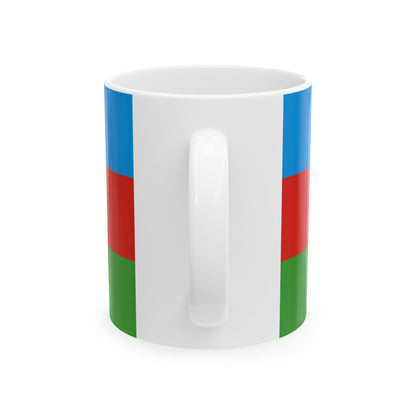 Flag of Azerbaijan darker colors (Azerbaijan) White Coffee Mug-Go Mug Yourself