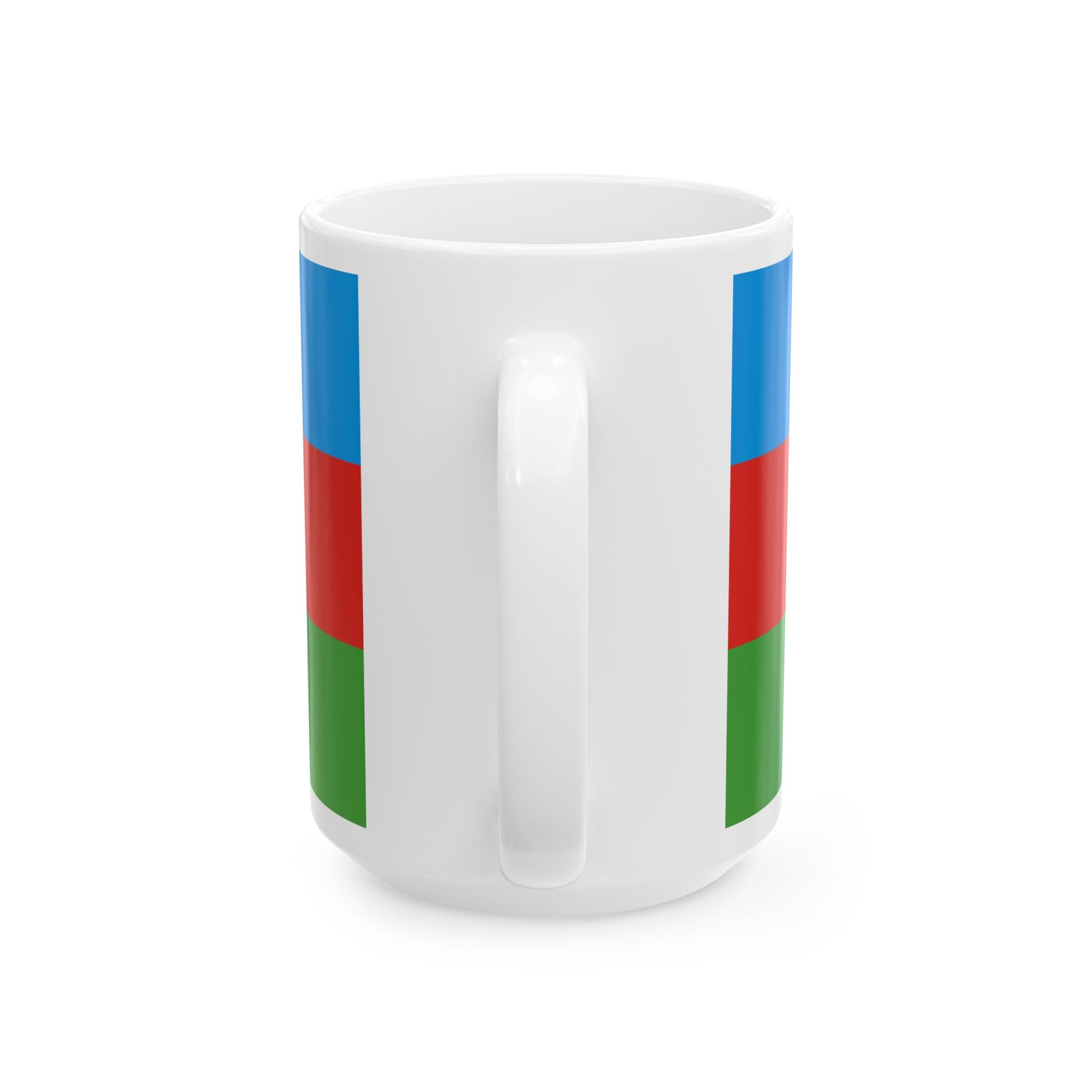 Flag of Azerbaijan darker colors (Azerbaijan) White Coffee Mug-Go Mug Yourself
