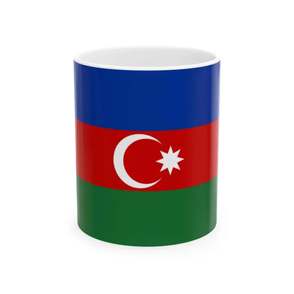 Flag of Azerbaijan Soviet colors (Azerbaijan) White Coffee Mug 11oz - Go Mug Yourself
