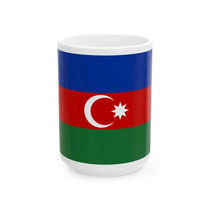Flag of Azerbaijan Soviet colors (Azerbaijan) White Coffee Mug 15oz - Go Mug Yourself
