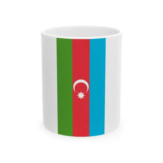 Flag of Azerbaijan vertical (Azerbaijan) White Coffee Mug 11oz - Go Mug Yourself