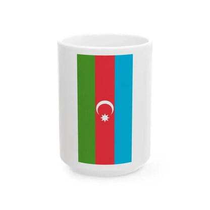 Flag of Azerbaijan vertical (Azerbaijan) White Coffee Mug 15oz - Go Mug Yourself